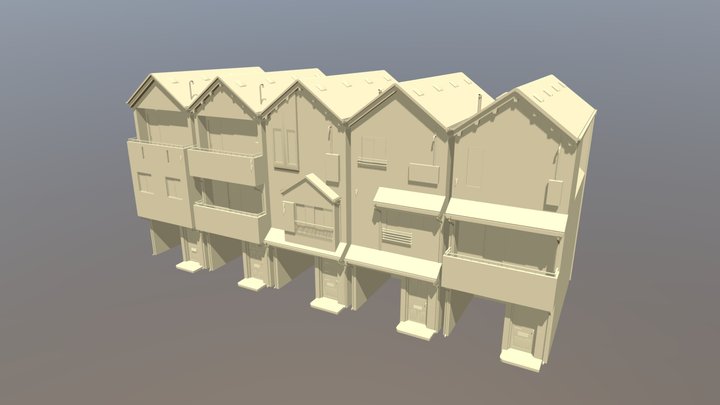 8x4m Micro Houses (Car Shed) 3D Model