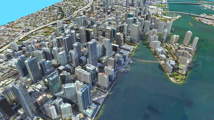 Miami Cityscape Florida, USA 3D Model