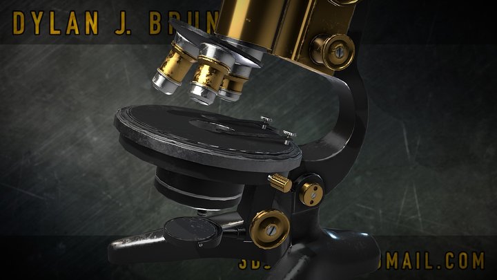 Vintage Microscope 3D Model