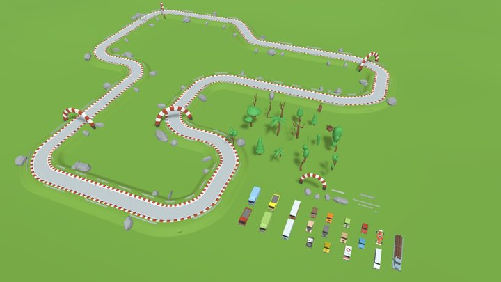 Racing Track Generator for Blender 3D 3D Model