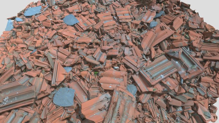 Roof Rubble Pile Debris Tiles Scan