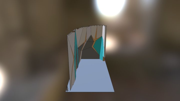 Grand mur de voie 3D Model