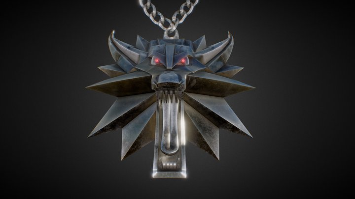 The Witcher 3 medallion 3D homage 3D Model