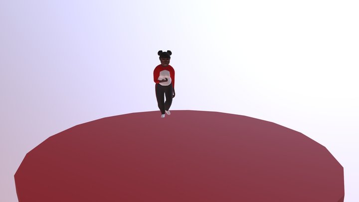 Alizae Texting Walking 3D Model