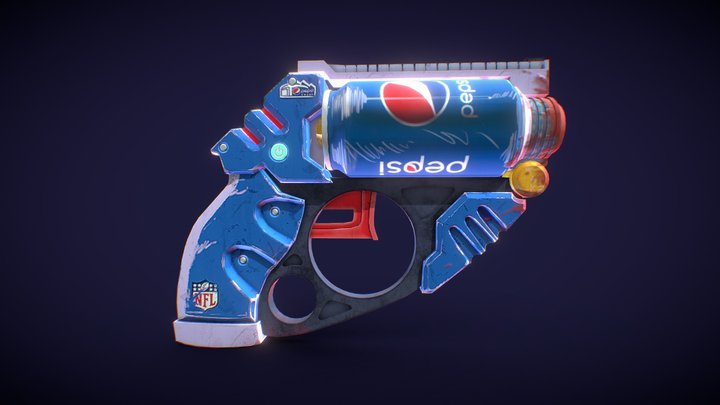 Stylized Pepsi Gun 3D Model
