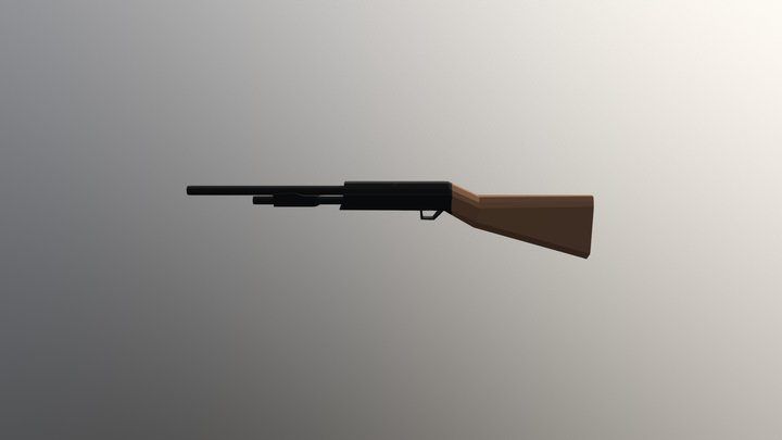 Shotgun Low Poly 3D Model