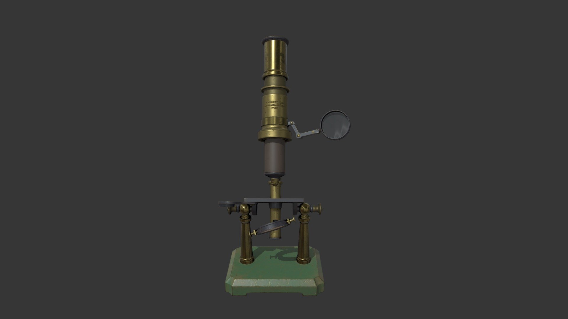 Antique Microscope Buy Royalty Free 3D model by YunaOthmer [c757953
