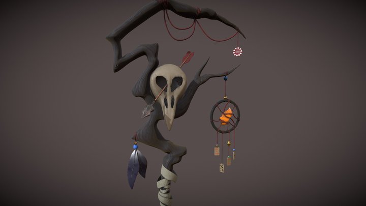 Fantasy Staff 3D Model