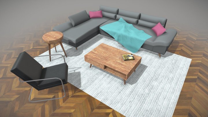 Living Room Set-up 3D Model