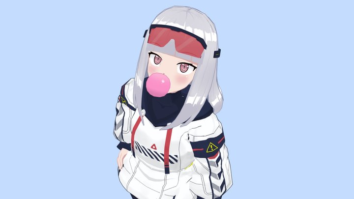 Blu - Anime Girl Character 3D Model