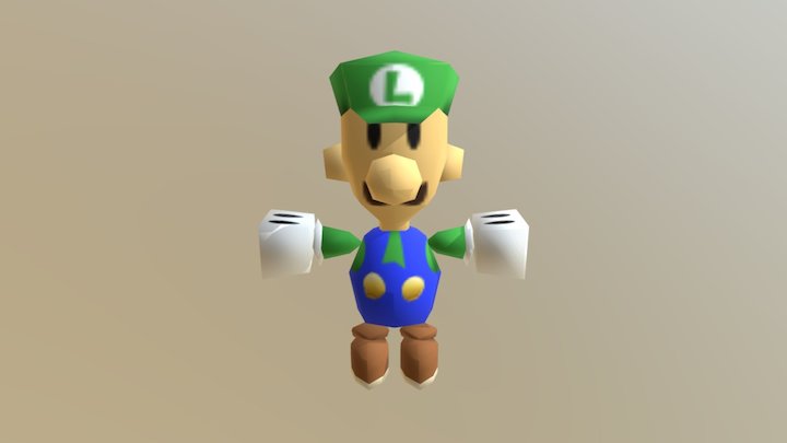 N64 Paper Luigi 3D Model