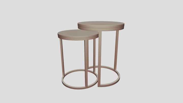 Side Tables DOUBLE Winrar 3D Model