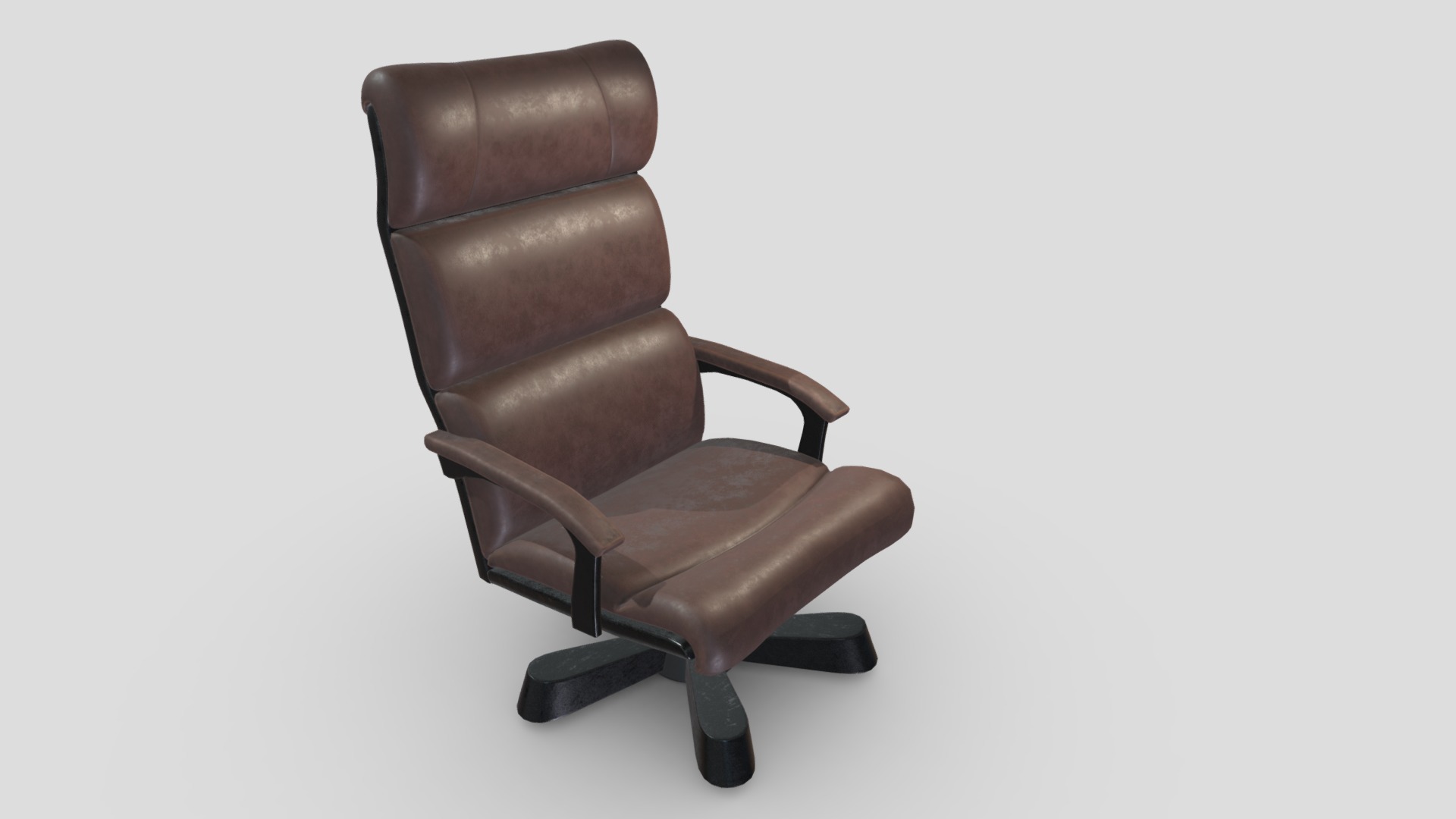 3D model Arm Chair 14 - This is a 3D model of the Arm Chair 14. The 3D model is about a brown leather chair.