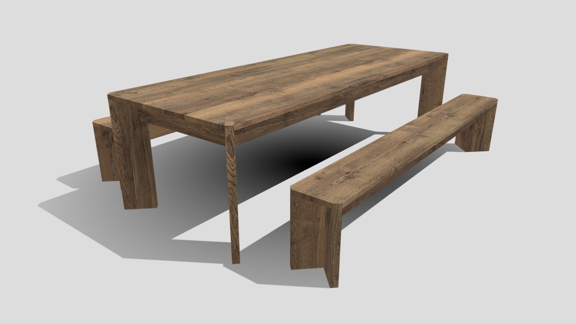 Rustic Dining Set - 3D model by Kase3DArt [c76089f] - Sketchfab