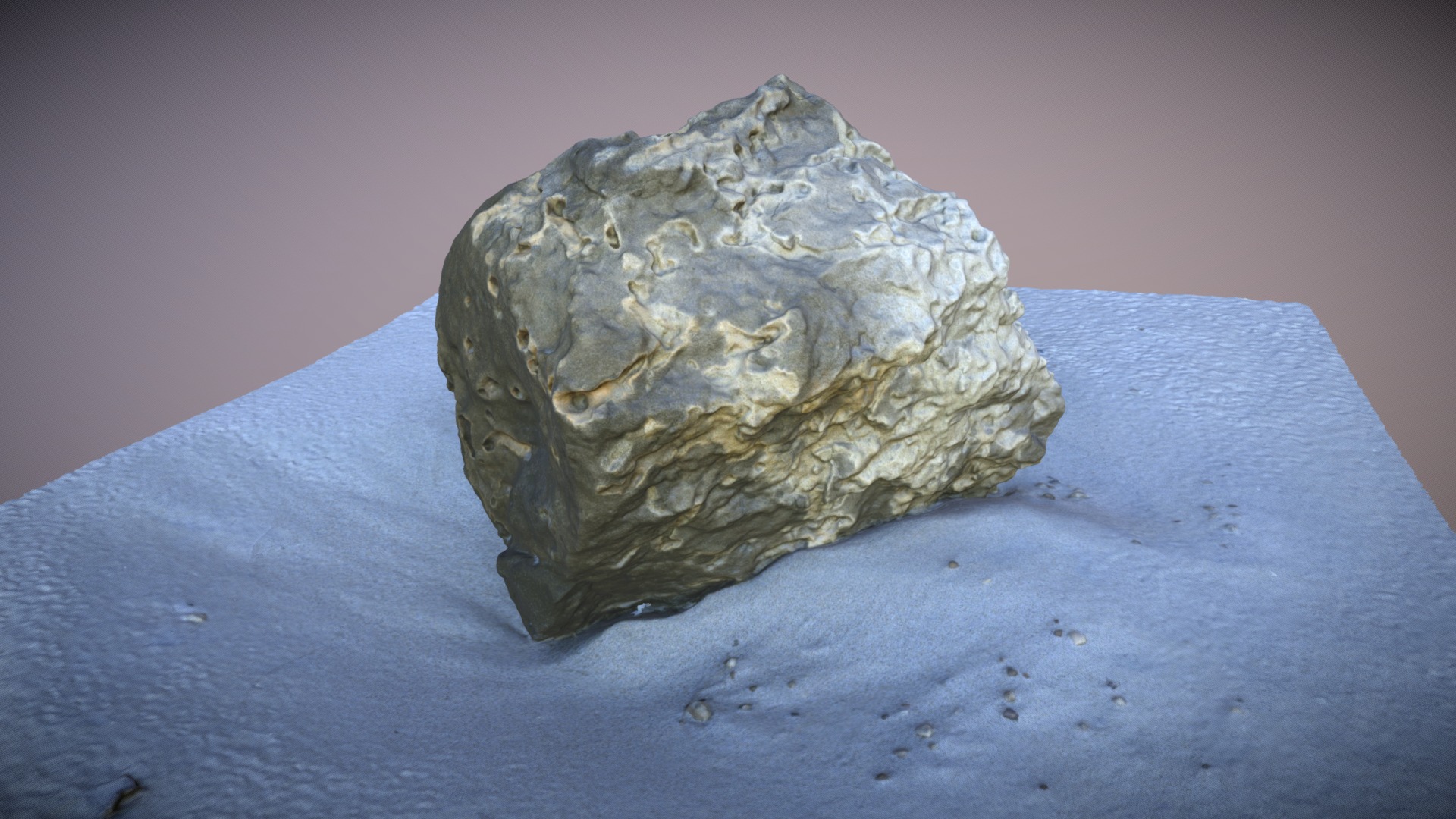 3D model Catacombed Rock - This is a 3D model of the Catacombed Rock. The 3D model is about a rock on a surface.