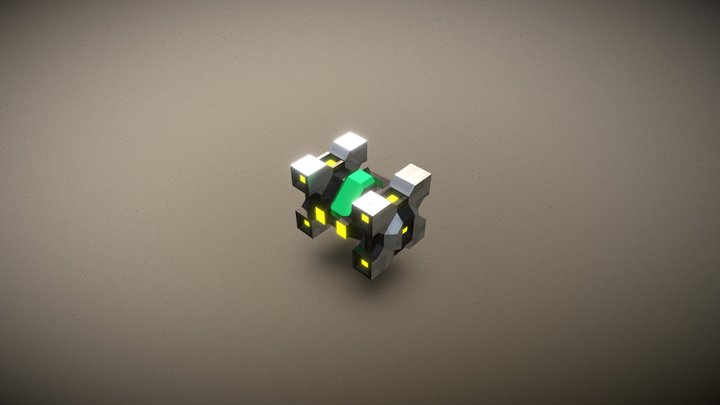 Low Poly Spaceship 3D Model