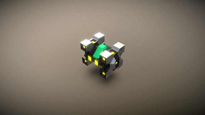 Low Poly Spaceship 3D Model