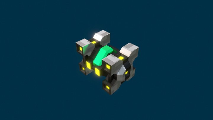 Low Poly Spaceship 3D Model