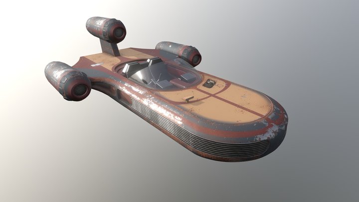 Ark'd X-34 Landspeeder WIP 3D Model