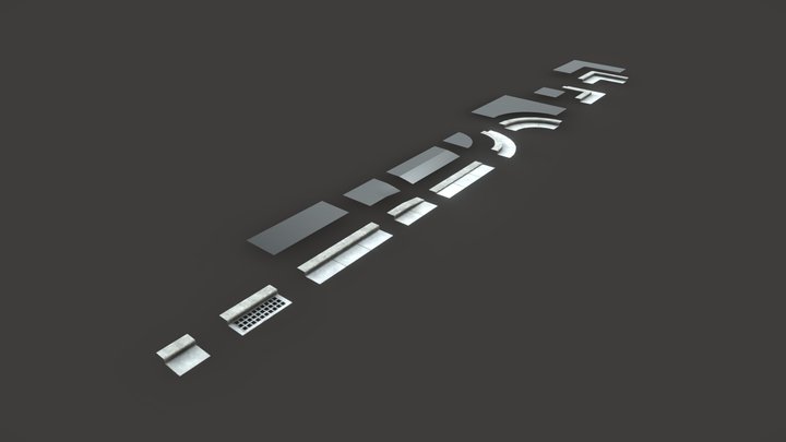 Modular sidewalk curb kit – Gratis 3D-model STL