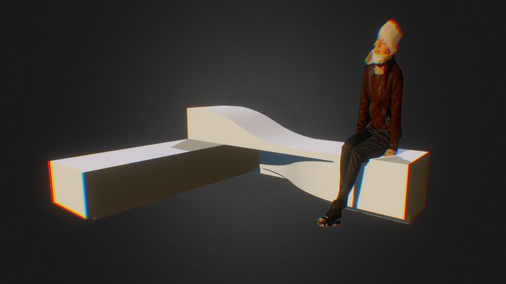 sinous bench 3D Model