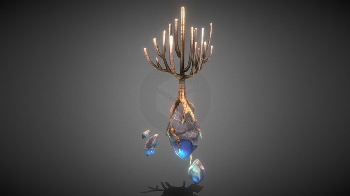 Floating Cactree 3D Model