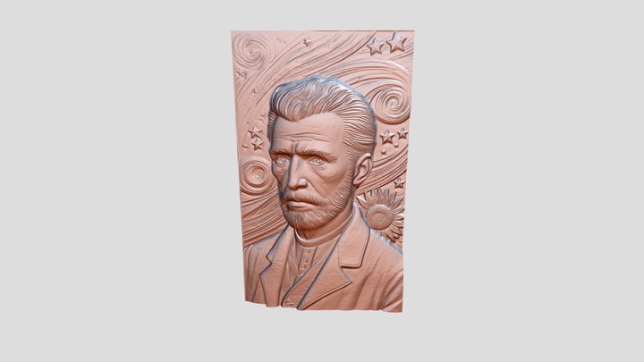 A Relief of Vincent Van Gogh 3D Model