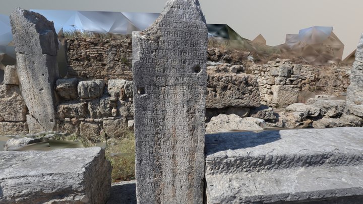 Greek writing in the City of Perge 3D Model
