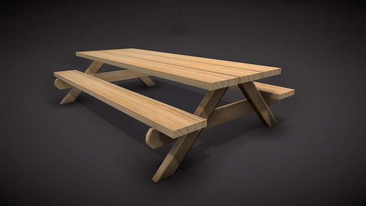Picnic Bench 3D Model