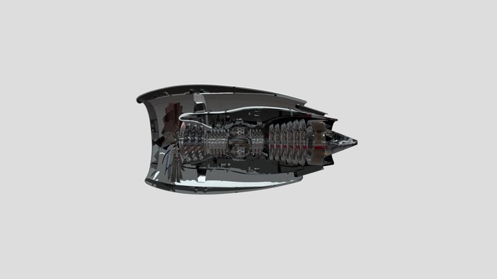 Gas Turbine Engine 3D Model