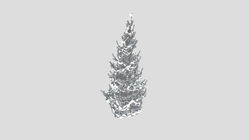 Christmas Tree Green White Large