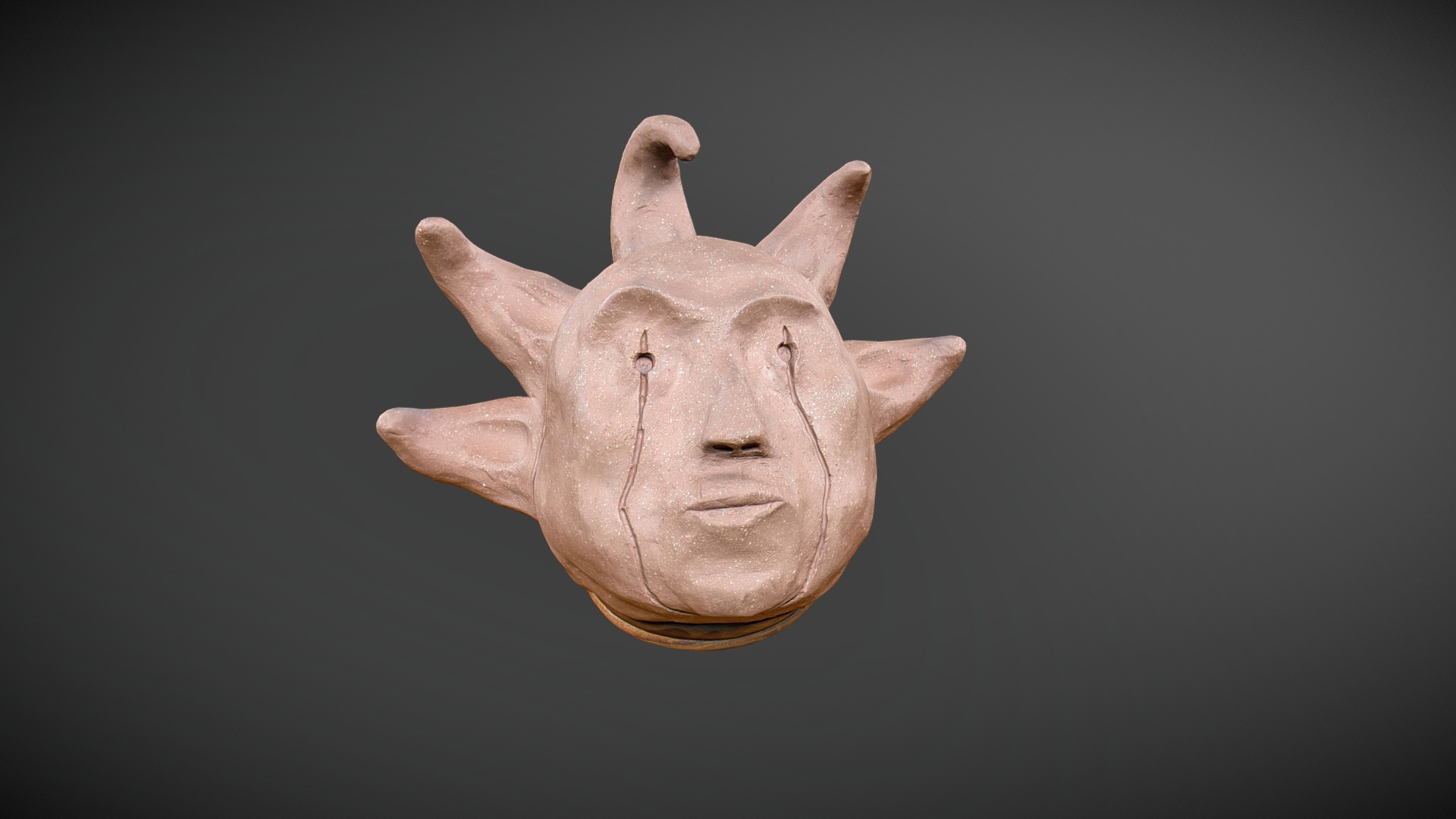 3D model Clown Head 50k - This is a 3D model of the Clown Head 50k. The 3D model is about a clay animal head.