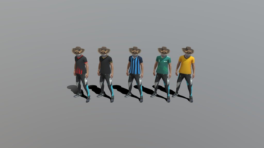 FF jersys in free fire 3d model