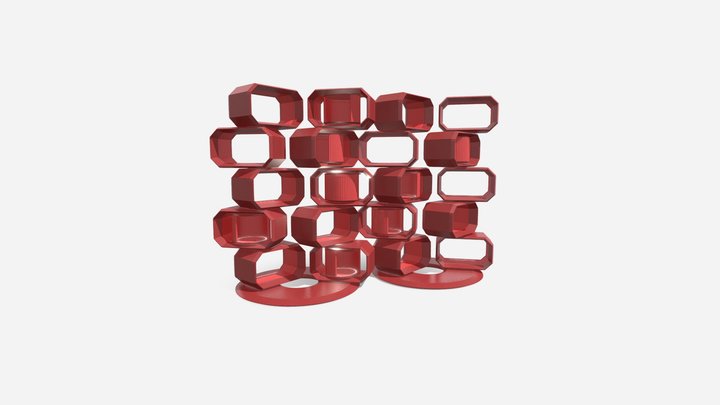 BOOKCASE_RED 3D Model