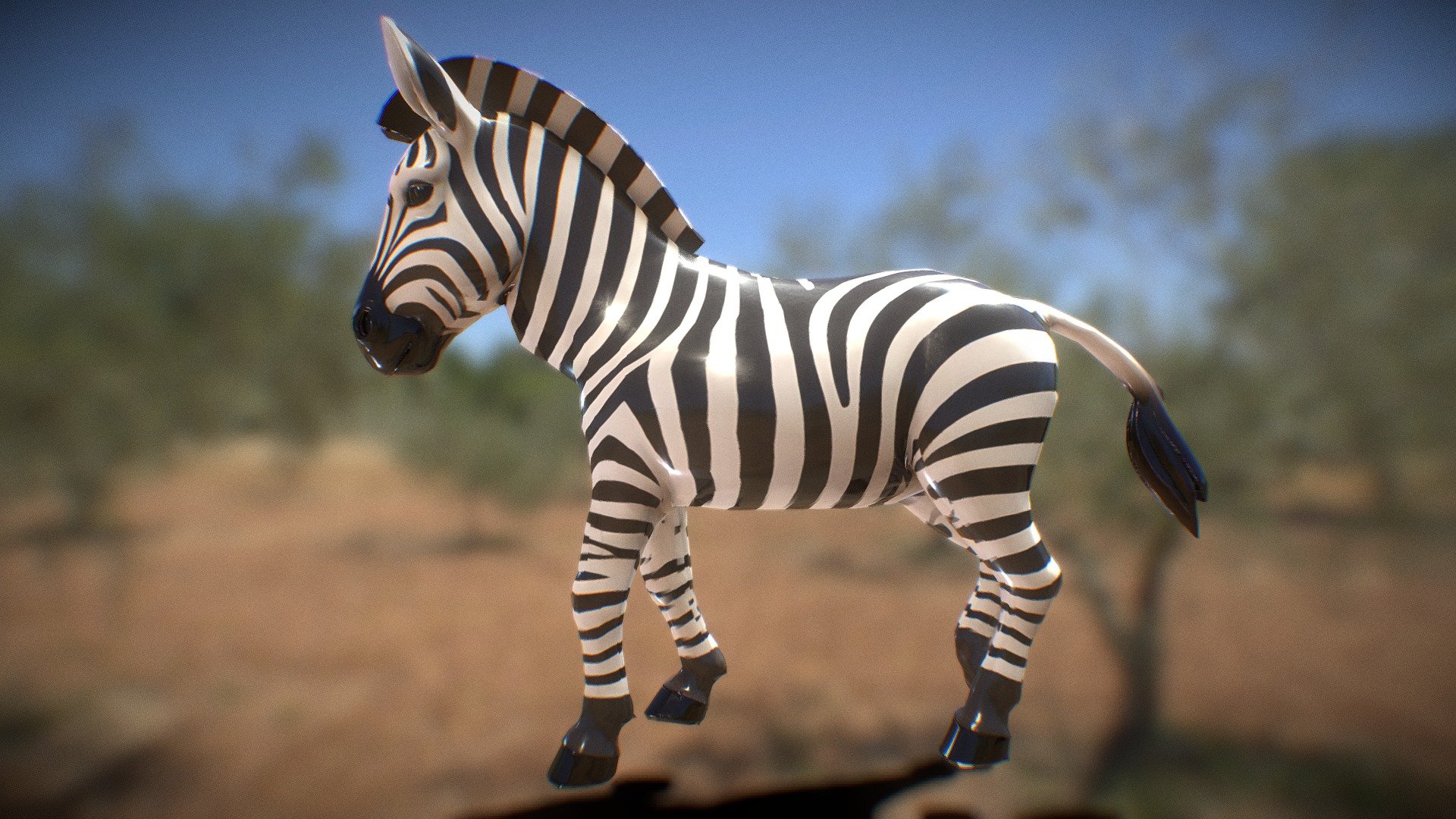 Cartoon Zebra with 7 animations - Download Free 3D model by Jungle