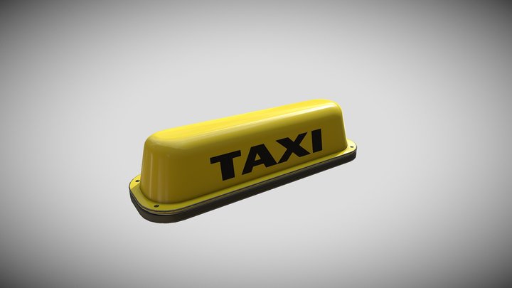Taxi Sign 3D Model