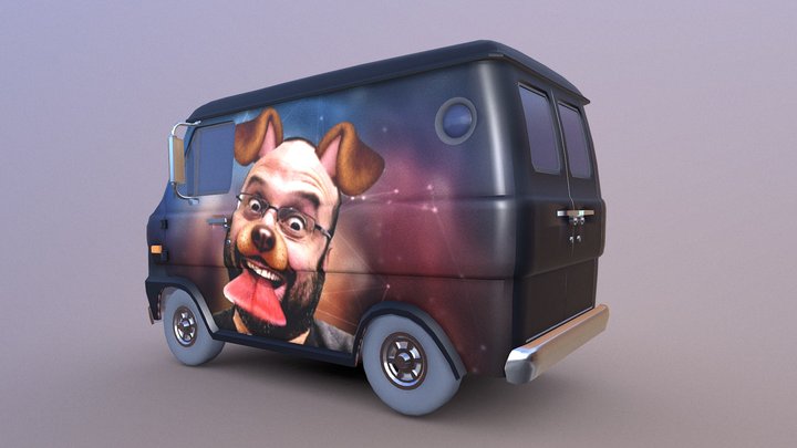A van with a Snapchat filtered me 3D Model