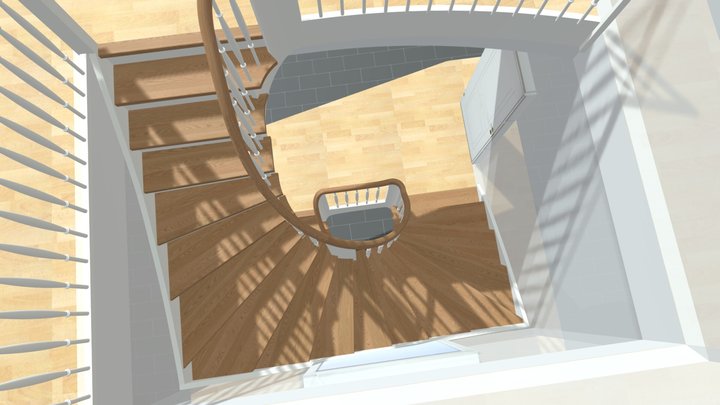 Specialdesignet trappeløsning / Træ V2 3D Model