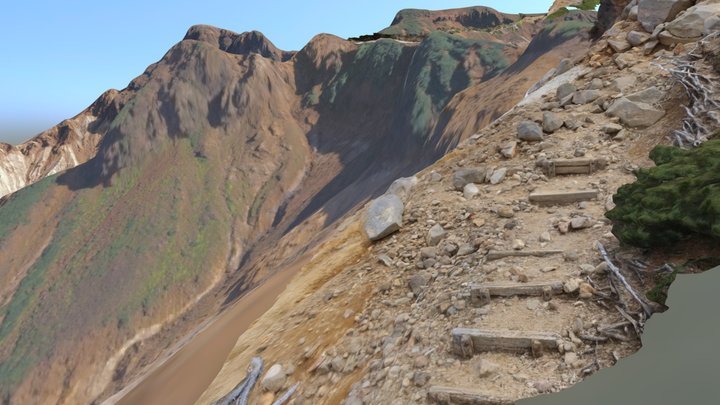 十勝岳温泉～上富良野岳登山道⑨ / Kamifu Trail 9 3D Model