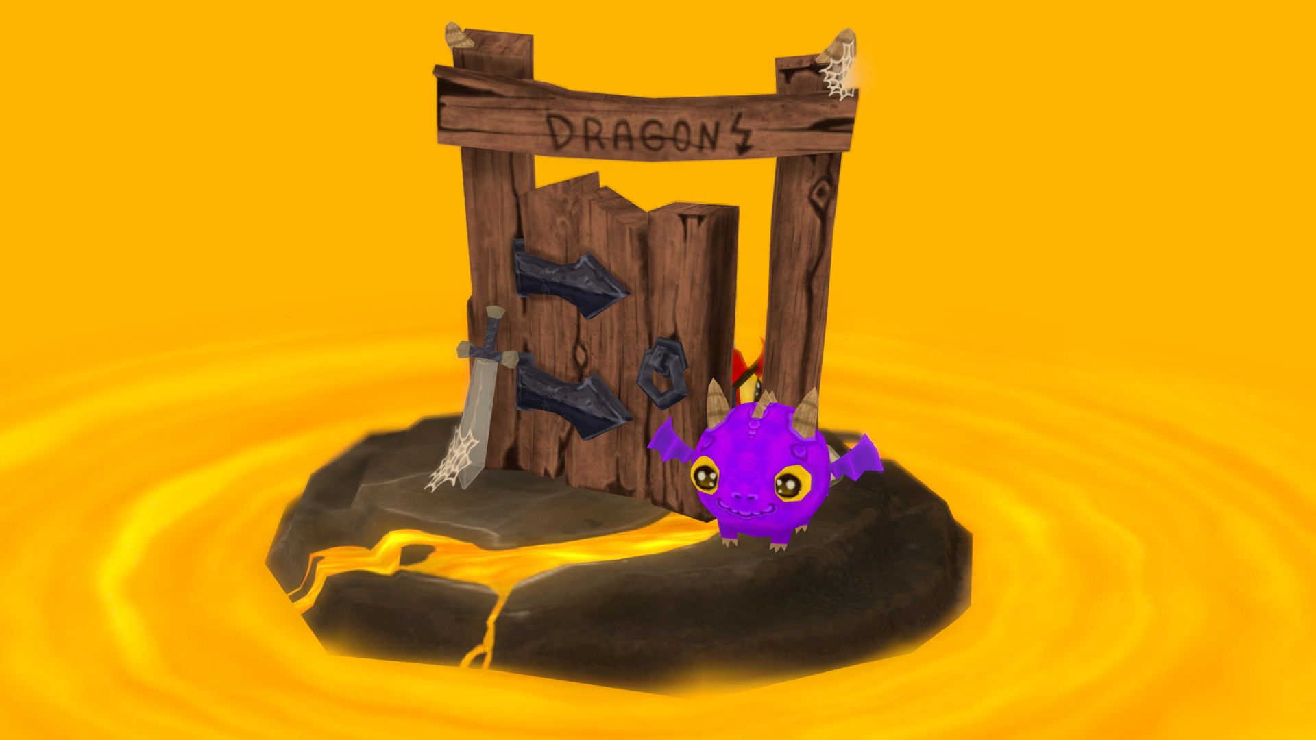 3D model Dragons Door - This is a 3D model of the Dragons Door. The 3D model is about a cat toy on a yellow background.