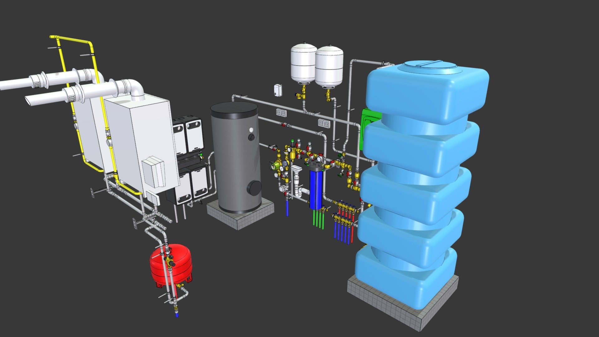 Котельная Baxi Boiler Room 3d Model By Александр Akarelin C7770ad Sketchfab 5949