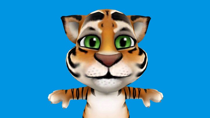 Talking Tom tiger young (merge) 3D Model