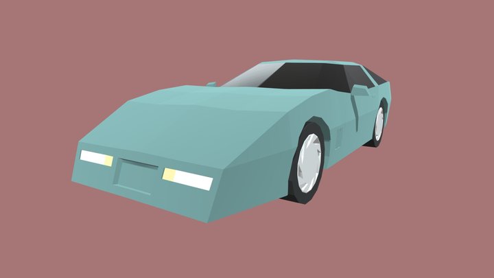 1983 Chevrolet Corvette C4 Low Poly 3D Model