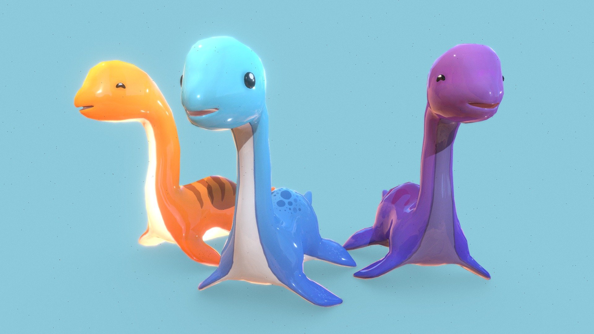 3D Cartoon Dinosaur Plesiosaurus - Buy Royalty Free 3D model by ...