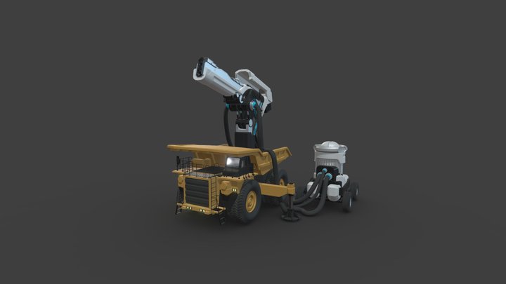Truck Cannon Scene 3D Model