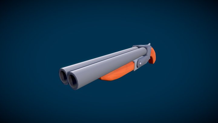 Stylized Lowpoly Shotgun 3D Model