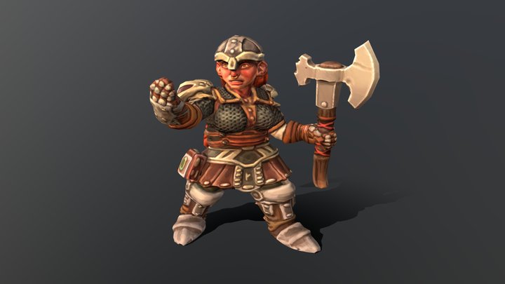 HQ Female Dwarf 3D Model
