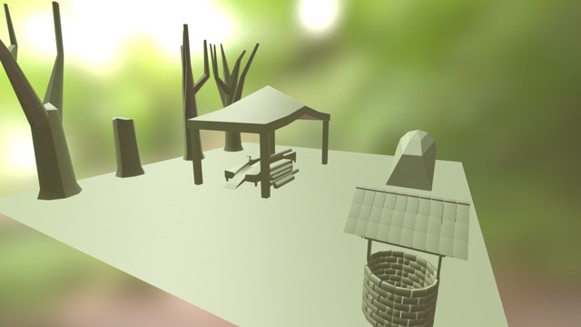 Cabana na Floresta 3D Model