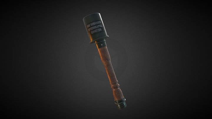 Stielhandgranate 3D Model