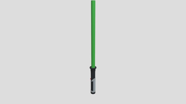 Qui-Gon Jinn Lightsaber Low Poly 3D Model